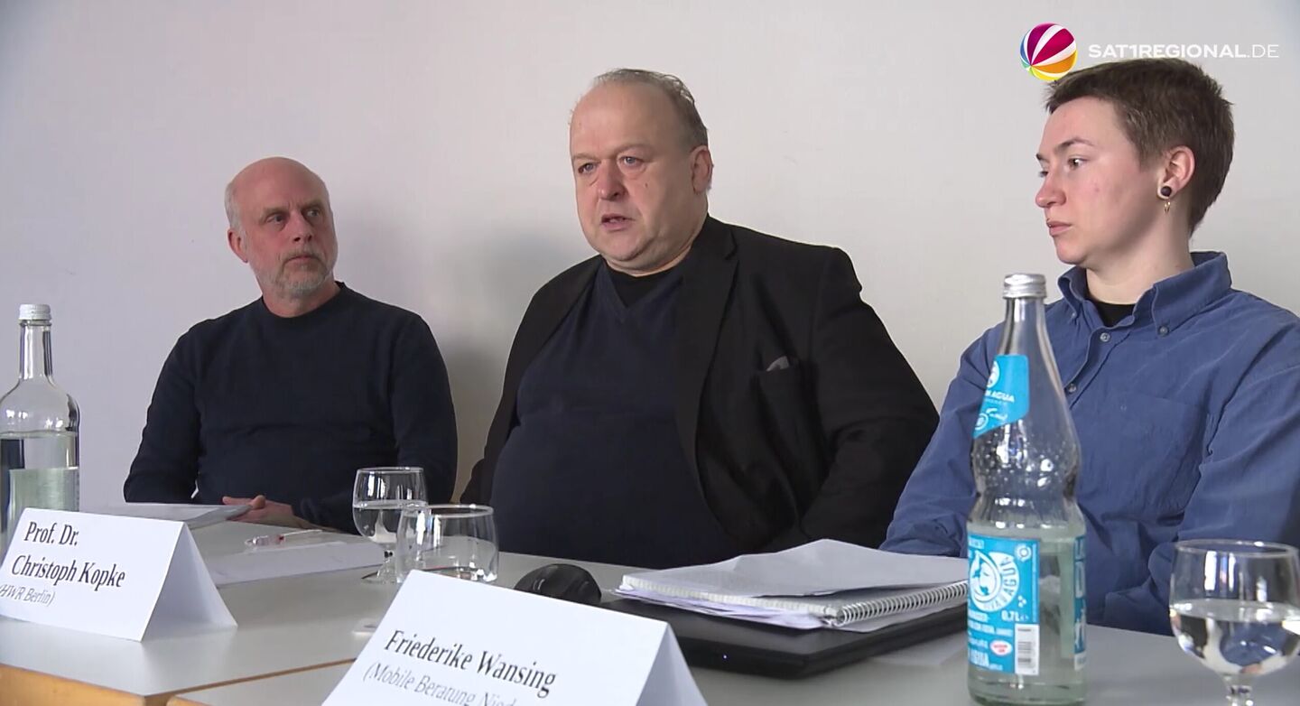 Pressekonferenz zur Ausstellungseröffnung Christoph Kopke und Friederike Wansing (v.l.)